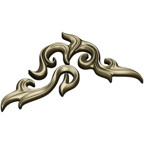 Acanthus Corner Relief STL for CNC Milling