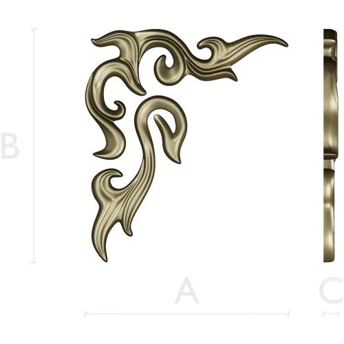 Acanthus Corner Relief STL for CNC Milling