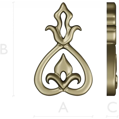 Teardrop Fleur Applique STL for CNC carving