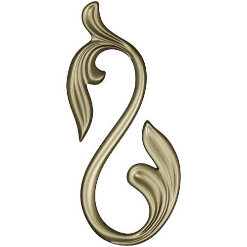 Acanthus S-Scroll decorative STL model for CNC milling