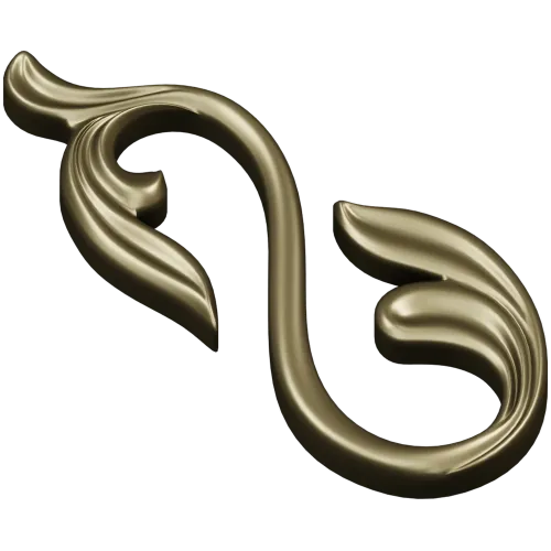 Acanthus S-Scroll decorative STL model for CNC milling