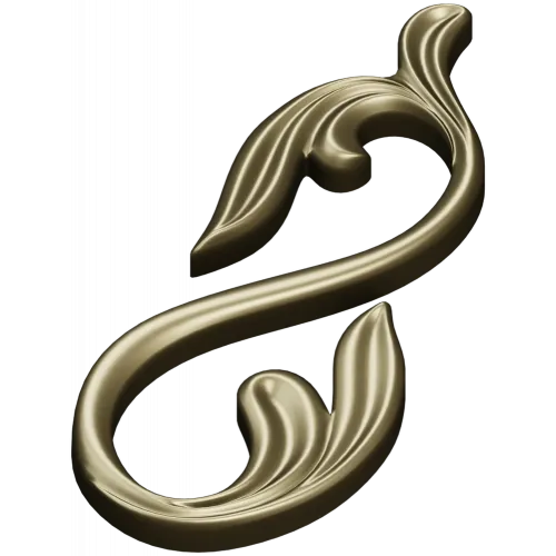 Acanthus S-Scroll decorative STL model for CNC milling