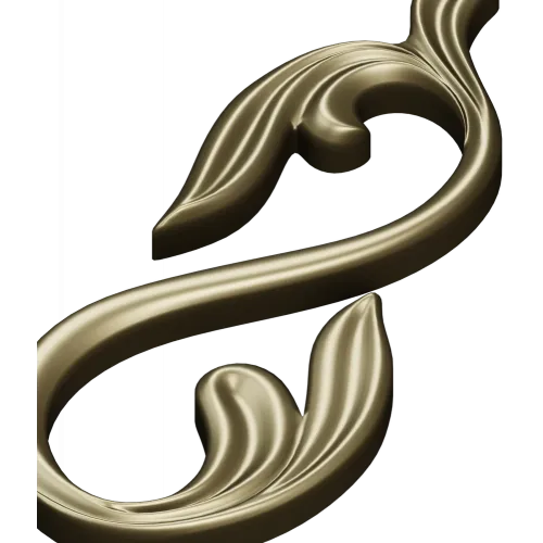 Acanthus S-Scroll decorative STL model for CNC milling