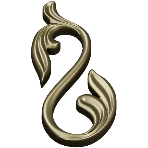 Acanthus S-Scroll decorative STL model for CNC milling