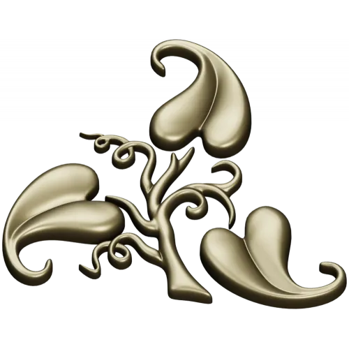 Elegant Acanthus Corner Ornament - STL 3D Model for CNC