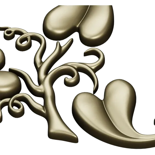 Elegant Acanthus Corner Ornament - STL 3D Model for CNC