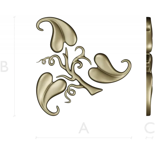 Elegant Acanthus Corner Ornament - STL 3D Model for CNC