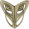 Art Nouveau Leaf Cartouche - STL 3D model for CNC