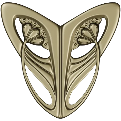 Art Nouveau Leaf Cartouche - STL 3D model for CNC