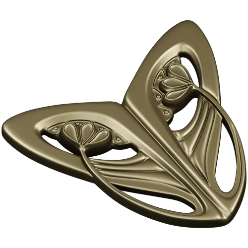 Art Nouveau Leaf Cartouche - STL 3D model for CNC