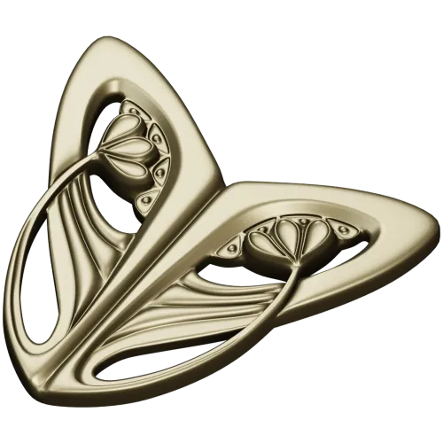 Art Nouveau Leaf Cartouche - STL 3D model for CNC