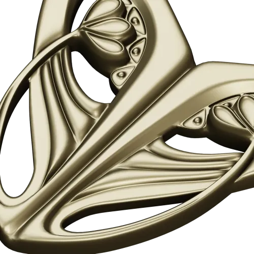 Art Nouveau Leaf Cartouche - STL 3D model for CNC