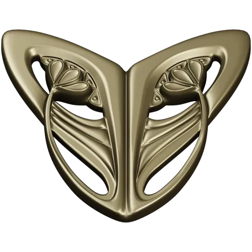 Art Nouveau Leaf Cartouche - STL 3D model for CNC