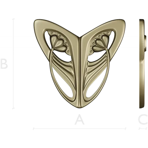 Art Nouveau Leaf Cartouche - STL 3D model for CNC