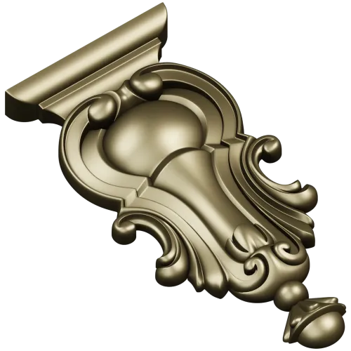 Ornate Baroque Cartouche STL for CNC Routing and Furniture Applique