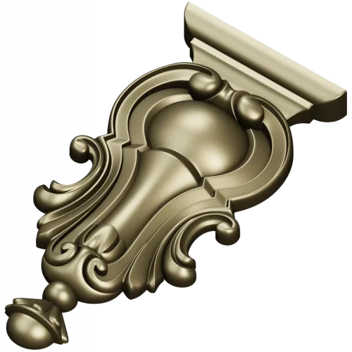 Ornate Baroque Cartouche STL for CNC Routing and Furniture Applique