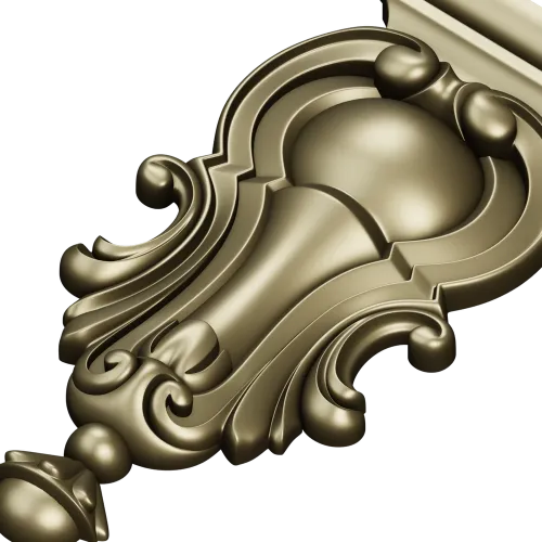 Ornate Baroque Cartouche STL for CNC Routing and Furniture Applique