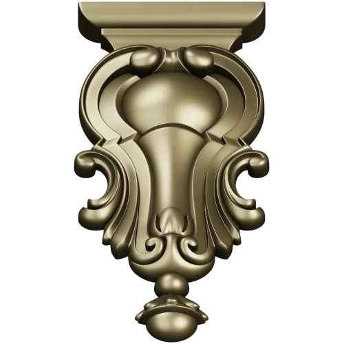 Ornate Baroque Cartouche STL for CNC Routing and Furniture Applique