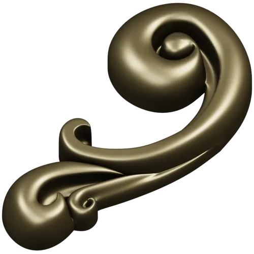 Baroque Scroll Leaf - STL 3D model for CNC carving