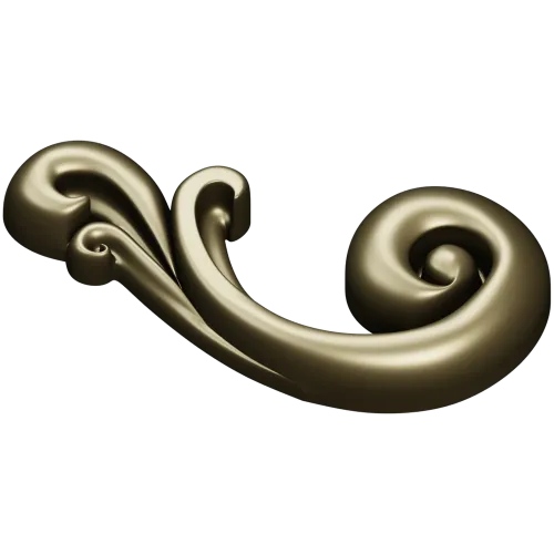 Baroque Scroll Leaf - STL 3D model for CNC carving