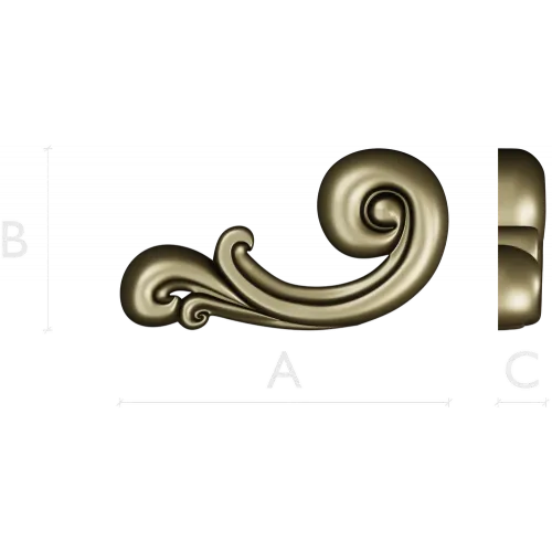 Baroque Scroll Leaf - STL 3D model for CNC carving