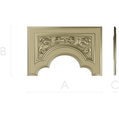 Baroque Arched Panel STL for CNC Routing