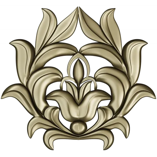 High-Relief Floral Cartouche STL for CNC Milling