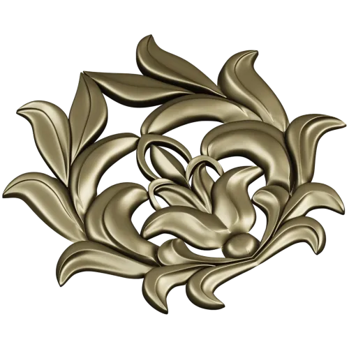 High-Relief Floral Cartouche STL for CNC Milling