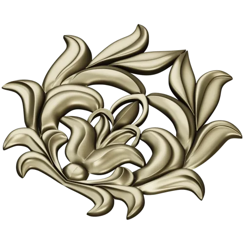High-Relief Floral Cartouche STL for CNC Milling