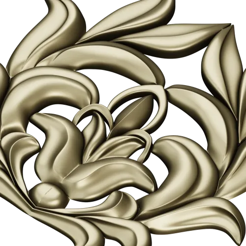 High-Relief Floral Cartouche STL for CNC Milling