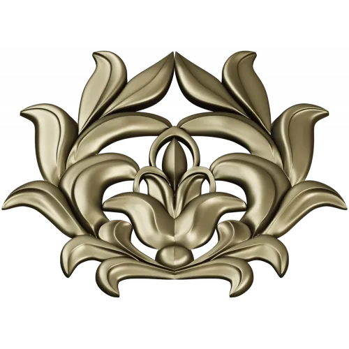 High-Relief Floral Cartouche STL for CNC Milling