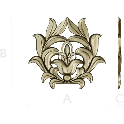 High-Relief Floral Cartouche STL for CNC Milling