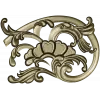Rococo floral corner ornament - STL 3D model for CNC milling
