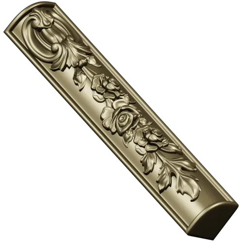 Вертикальная декоративная накладка "Розовый картуш" - STL для ЧПУ