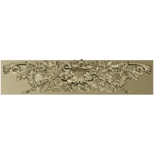 Baroque floral frieze STL 3D model for CNC