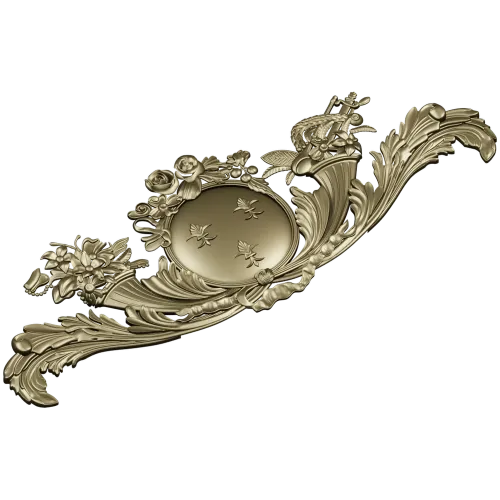 Royal Medallion Cartouche - STL 3D Model for CNC Relief