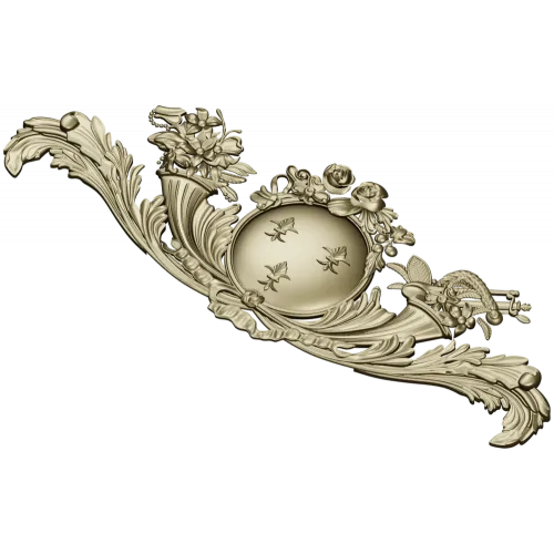 Royal Medallion Cartouche - STL 3D Model for CNC Relief