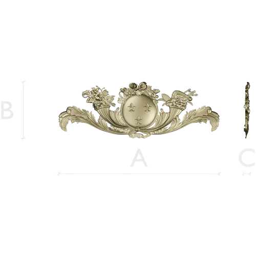 Royal Medallion Cartouche - STL 3D Model for CNC Relief