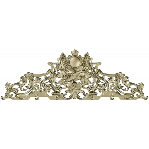 Rococo Crown Pediment - STL 3D model for CNC carving