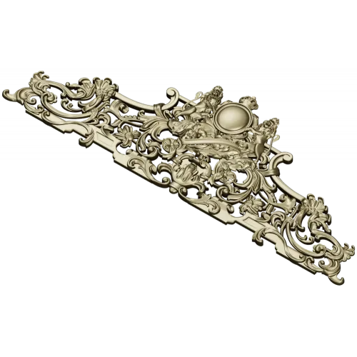 Rococo Crown Pediment - STL 3D model for CNC carving