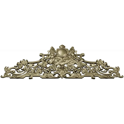 Rococo Crown Pediment - STL 3D model for CNC carving