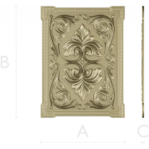 Regal Palmette Panel - STL 3D model for CNC decorative panel