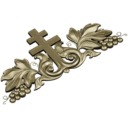 Vineyard Cross Crest - high-relief STL 3D model for CNC