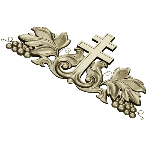 Vineyard Cross Crest - high-relief STL 3D model for CNC