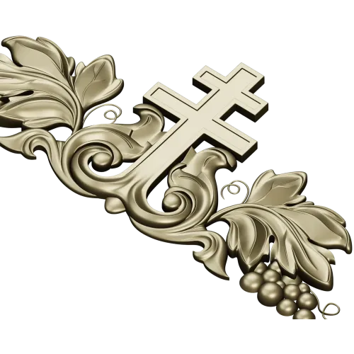 Vineyard Cross Crest - high-relief STL 3D model for CNC