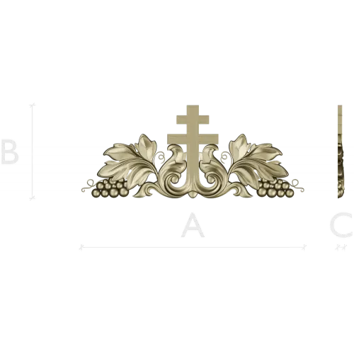 Vineyard Cross Crest - high-relief STL 3D model for CNC