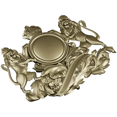 Королевский картуш со львами - STL модель для ЧПУ