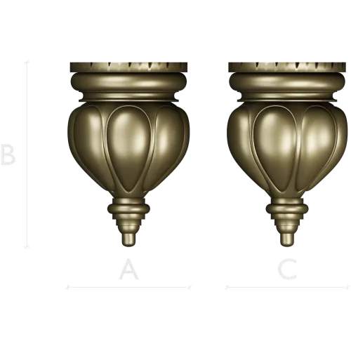 Classic acorn-style finial STL for CNC milling