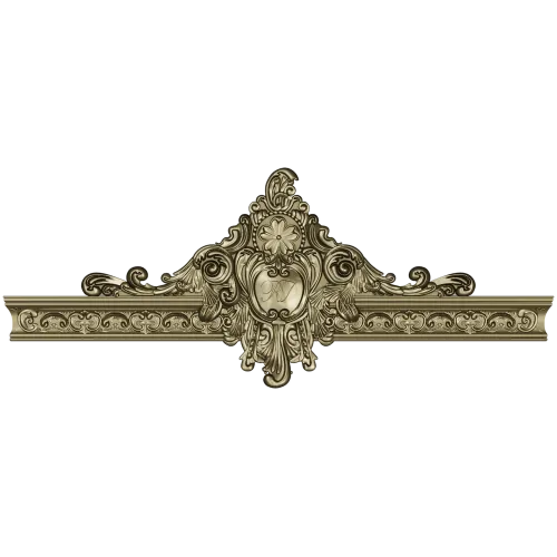 Ornate Cartouche 3D STL for CNC - High-Relief Acanthus Pediment