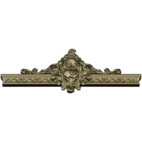 Ornate Cartouche 3D STL for CNC - High-Relief Acanthus Pediment
